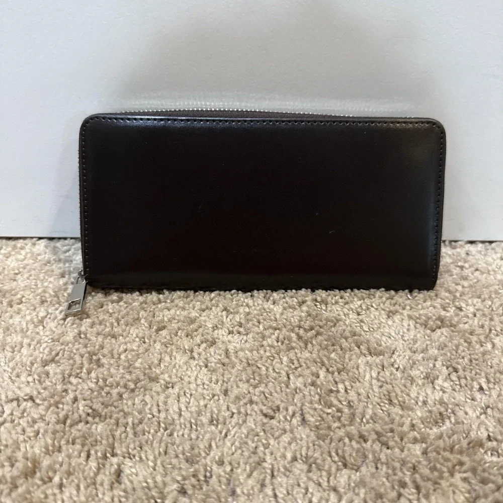 Okachi Leather Zip Around Wallet Dark Brown Continental Japan‎ Card Slots